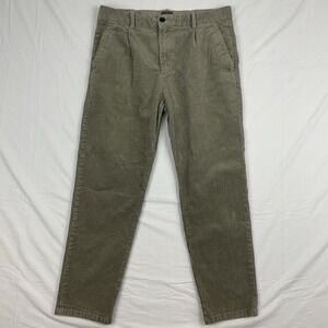 H&M Mens‎ Corduroy Pants Size 32 Regular Fit Khaki Olive Casual Vintage Retro